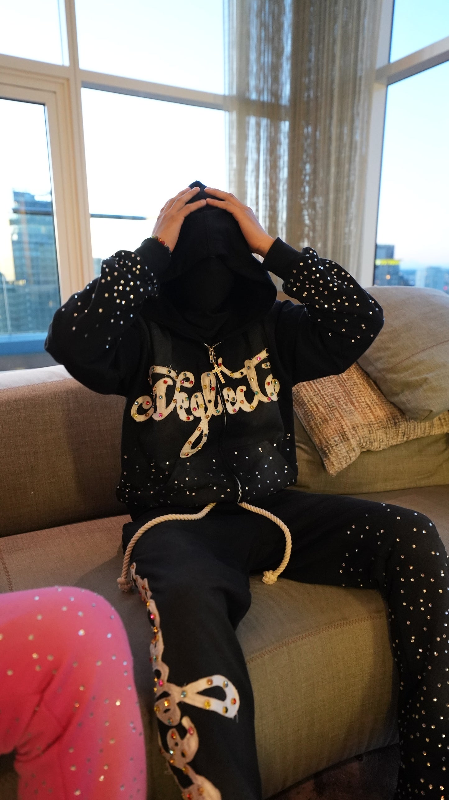 Black Neglected Zip Up