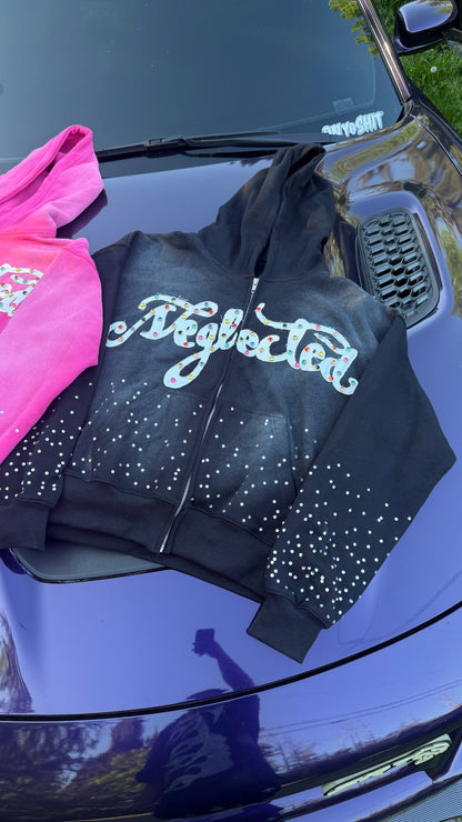 Black Neglected Zip Up