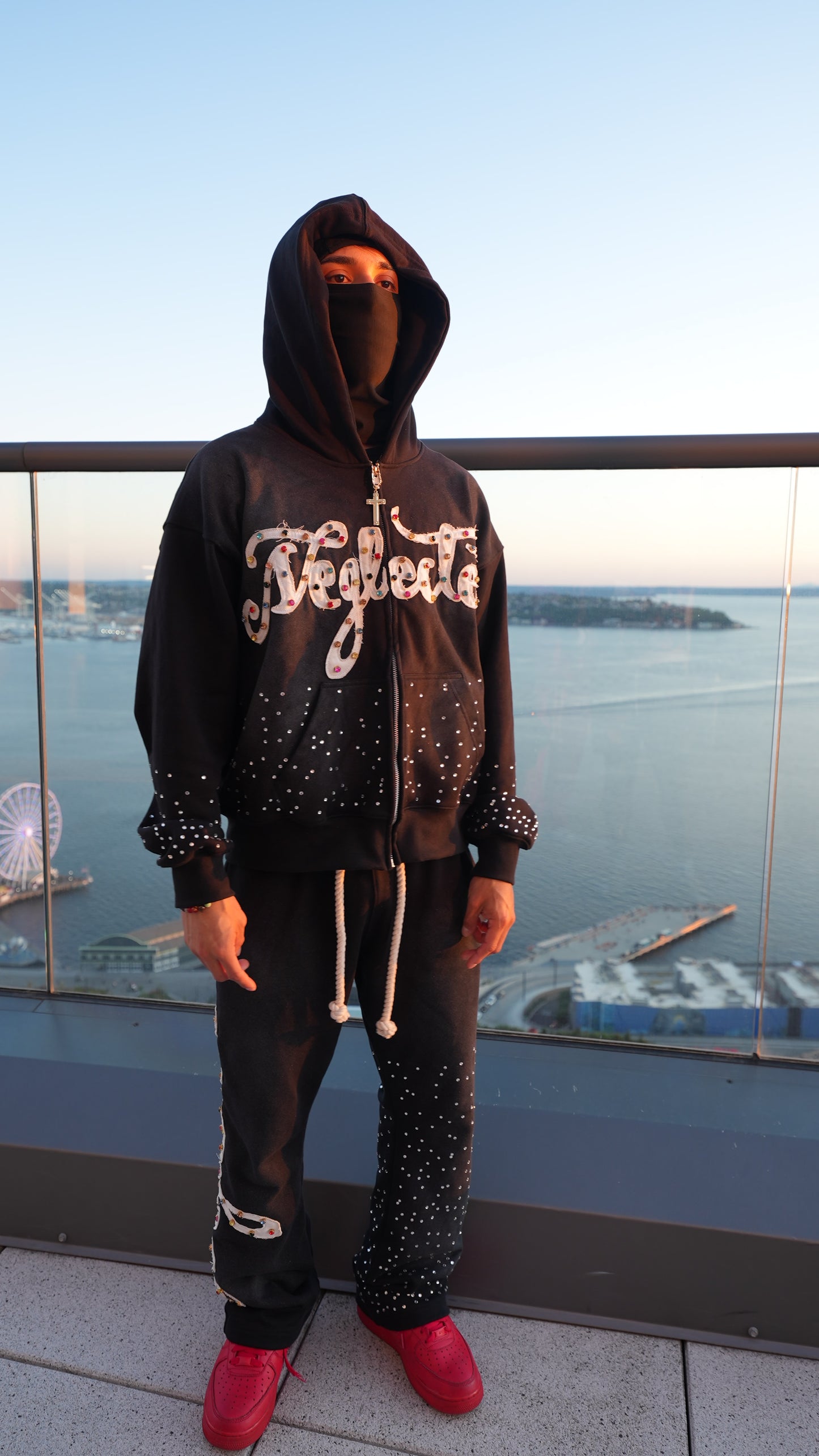 Black Neglected Zip Up