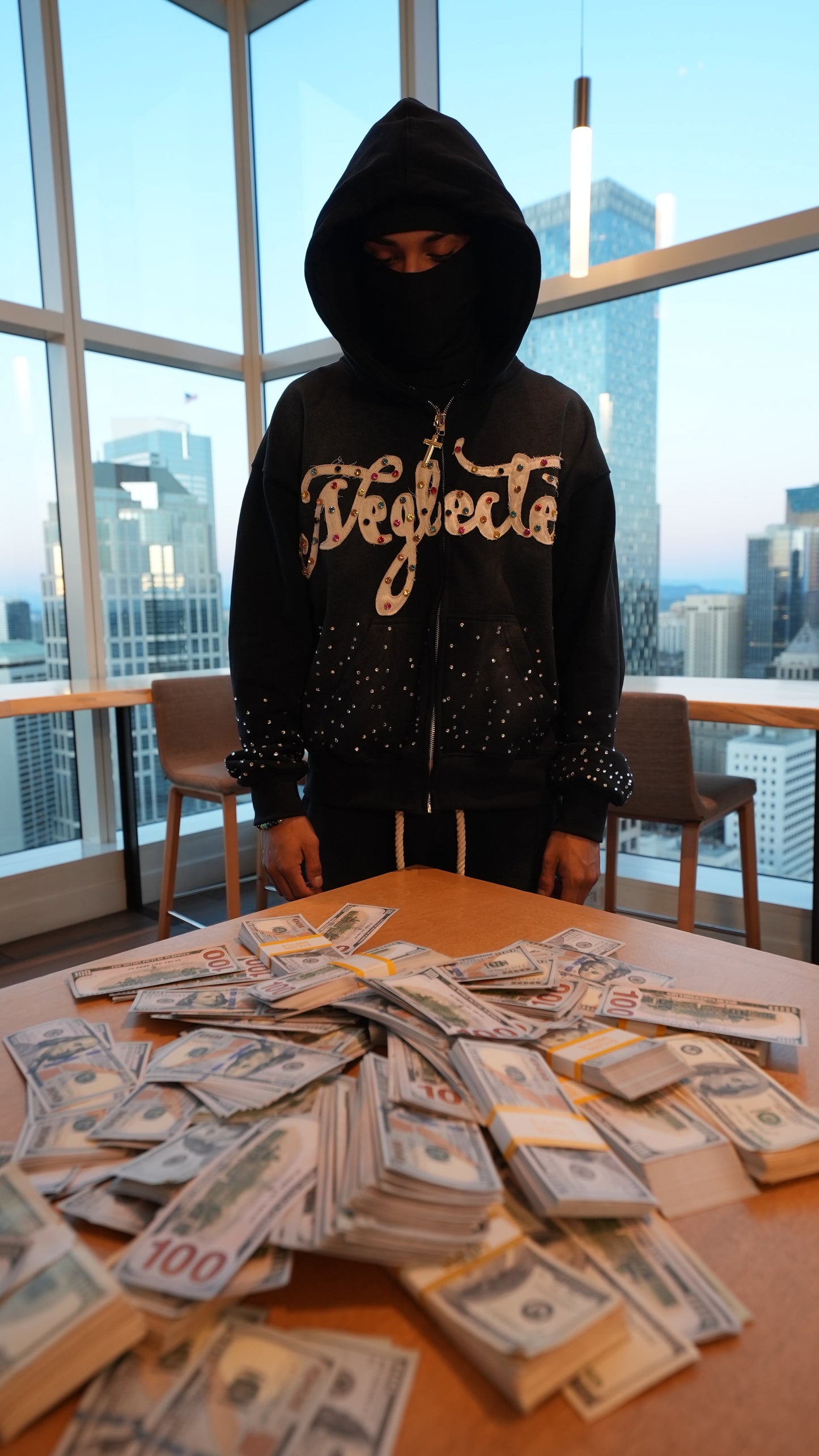 Black Neglected Zip Up